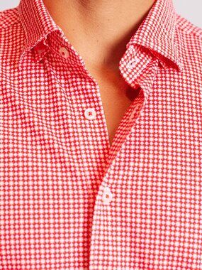 Buki Swiss Check Long Sleeve Tech Shirt - Red - Red / White